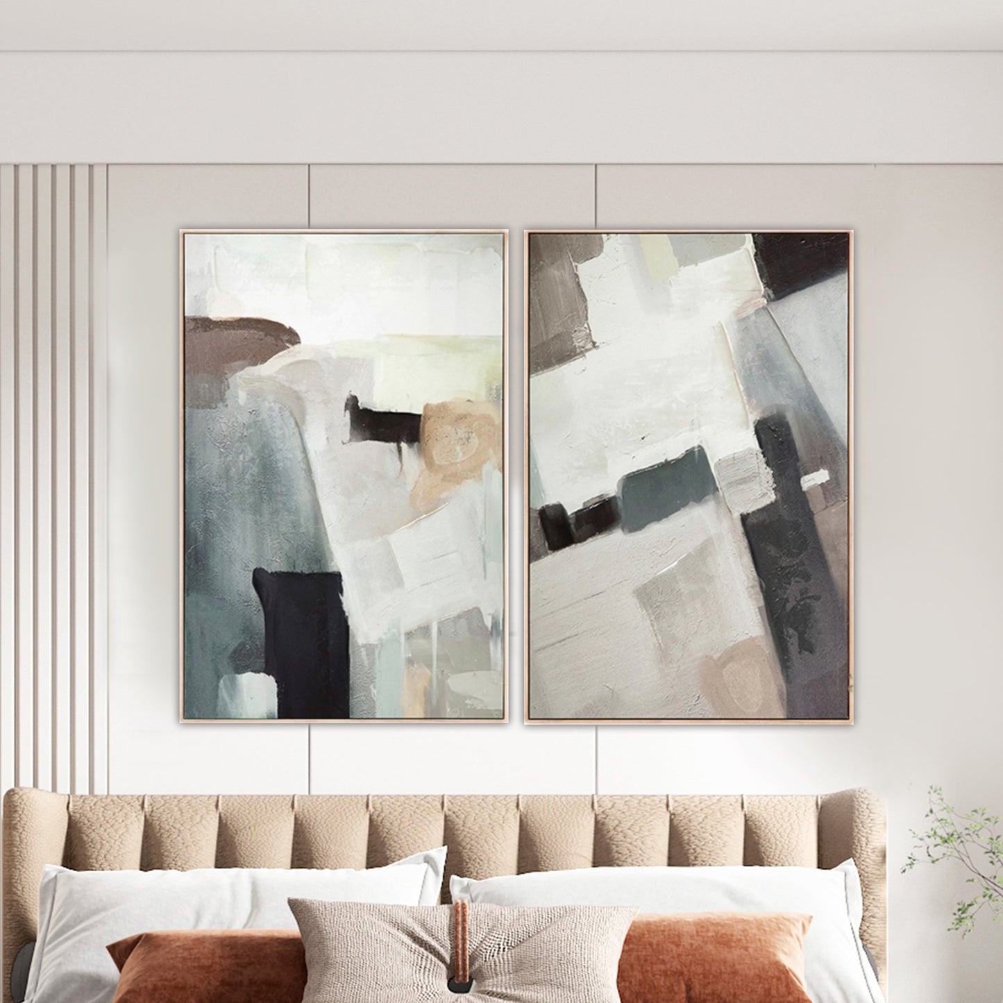 ABSTRACT PAINTING, DIM WORLD, HAND-PAINTED CANVAS