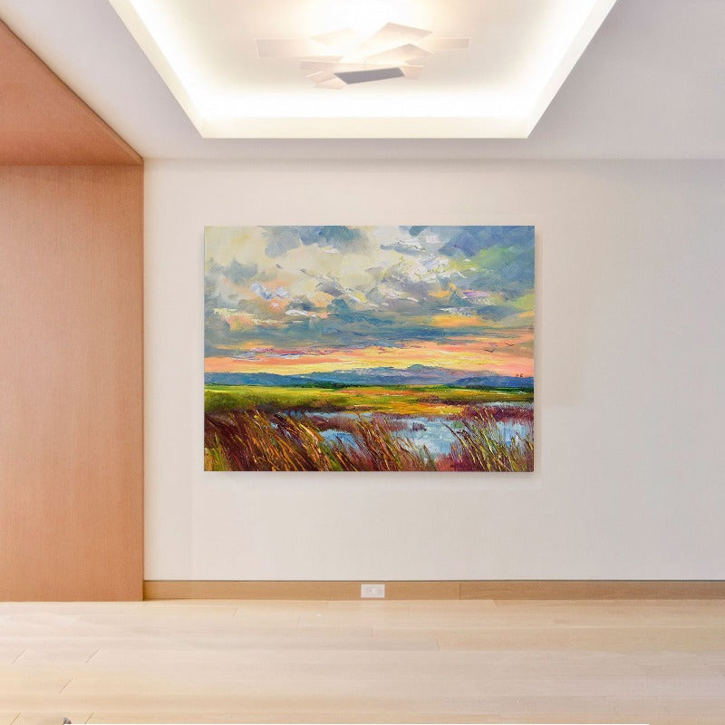 The Prairie, Landscape Painting Australia, Hand-painted Canvas,best abstract wall art,best acrylic art,best acrylic artists,best acrylic painting on canvas,best app for selling paintings