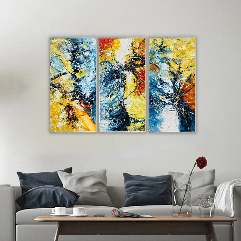 Set of 3 Impasto-abstract Painting Australia, Hand-painted Canvas, Colorful Dreamstore,art work the scream,art work uk,art work websites,art works of van gogh,art works sg,art021