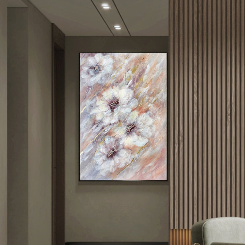 FLORAL PAINTING, WHITE FLOWER, HAND-PAINTED CANVAS,claude monet impressionism paintings,claude monet modern art style,claude monet post impressionism,claude monet short brush strokes,claude monet tate,clay artists famous,clay pottery artists,clay sculpture artists