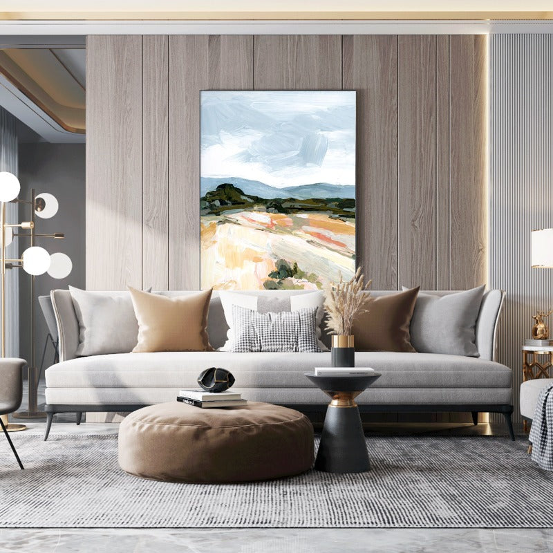 Grey Sky, Landscape Painting Australia, Hand-painted Canvas