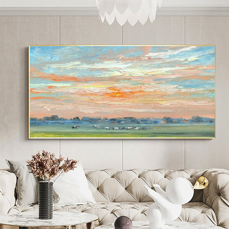 Grassland, Landscape Painting Australia, Hand-painted Canvas,best places to sell art online 2020,best places to sell art prints,best places to sell prints,best platform for artists to sell,best platform for selling art,best platform for selling art online,best platform to sell art