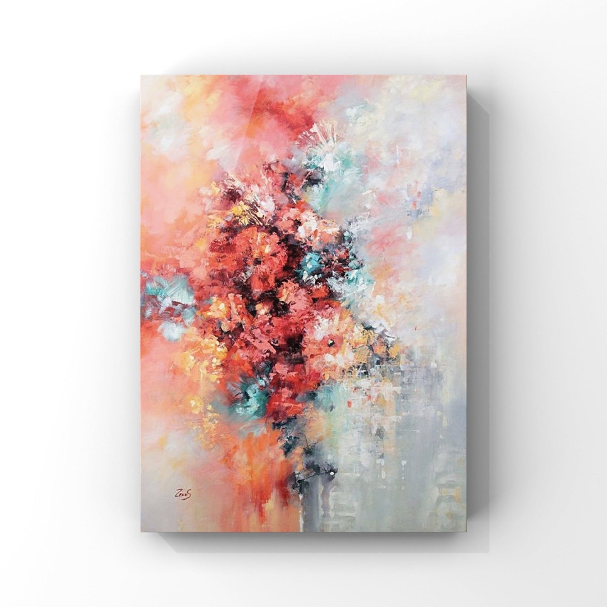 FLOWER PAINTING, ABSTRACT PINK FLOWER, HAND-PAINTED CANVAS,color and light impressionism,color and light of impressionism,color impressionism,color of impressionism,colorful abstract canvas,colorful abstract paintings on canvas,colorful art,colorful art abstract,colorful madhubani art