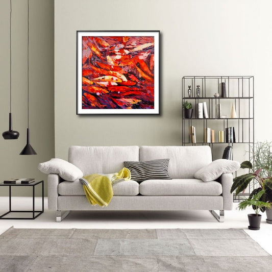 Golden Fish, Impressionism Animal Painting Australia, Hand-painted Canvas