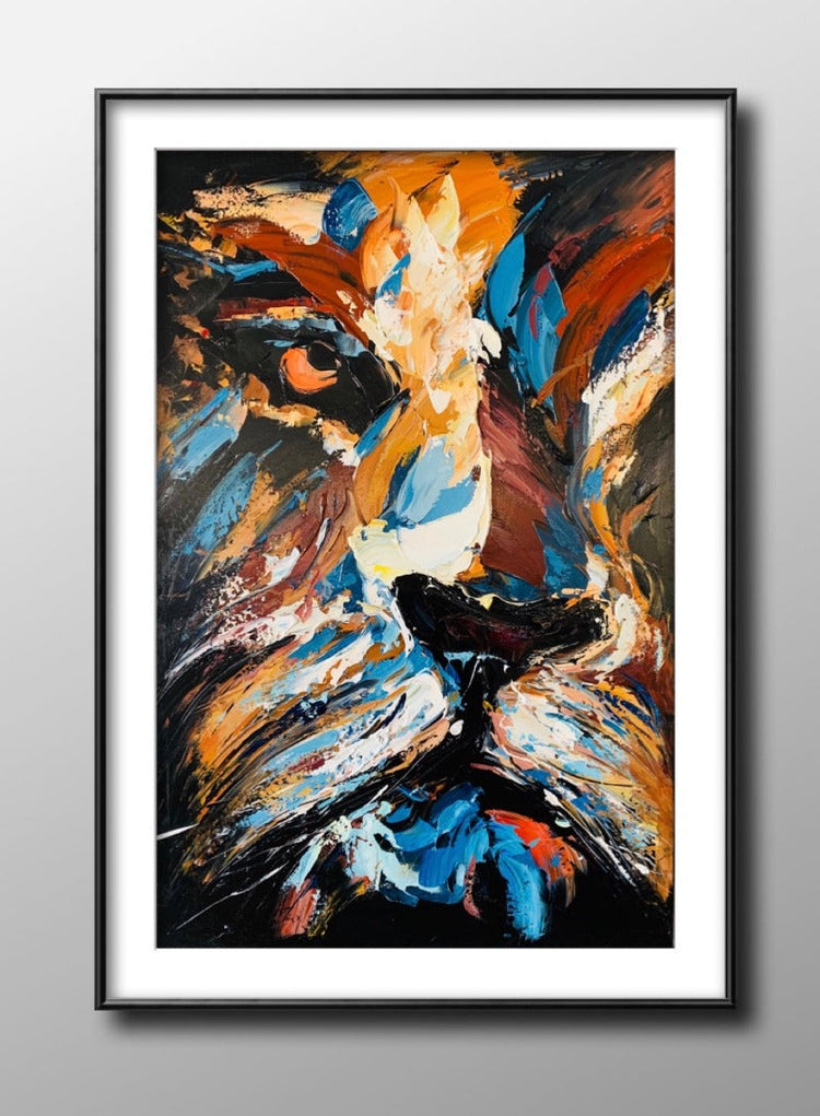 The King of Lion, Animal Painting Australia, Hand-painted Canvas,bride madhubani painting,brief history of impressionism,brisson artist,brisson painting,british art for sale,british art galleries,british artist david hockney,british artist turner,british empire artwork,british empire paintings