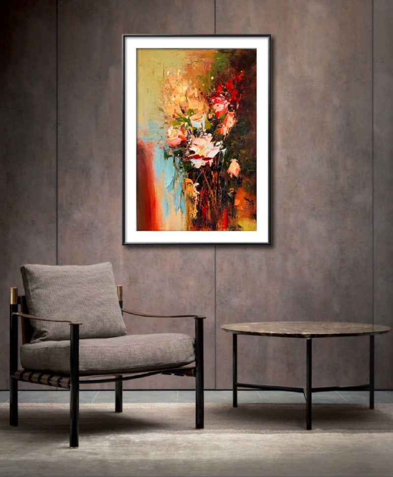 Pink Rose, Impressionism Flower Painting Australia, Hand-painted Canvas