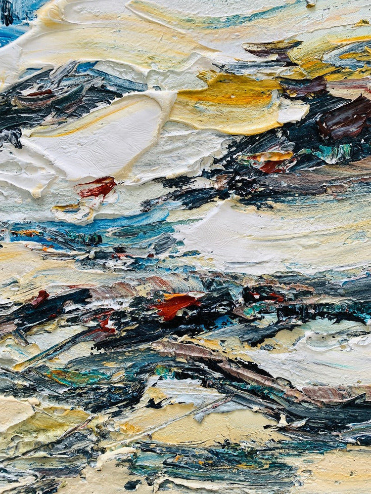 The Waterfall, Impasto-abstract Painting Australia, Hand-painted Canvas