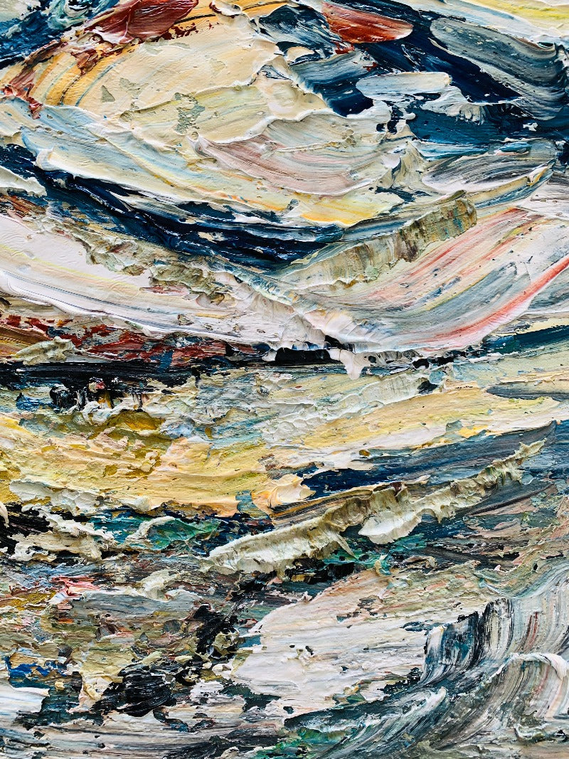 Collision, Impasto-abstract Painting Australia, Hand-painted Canvas