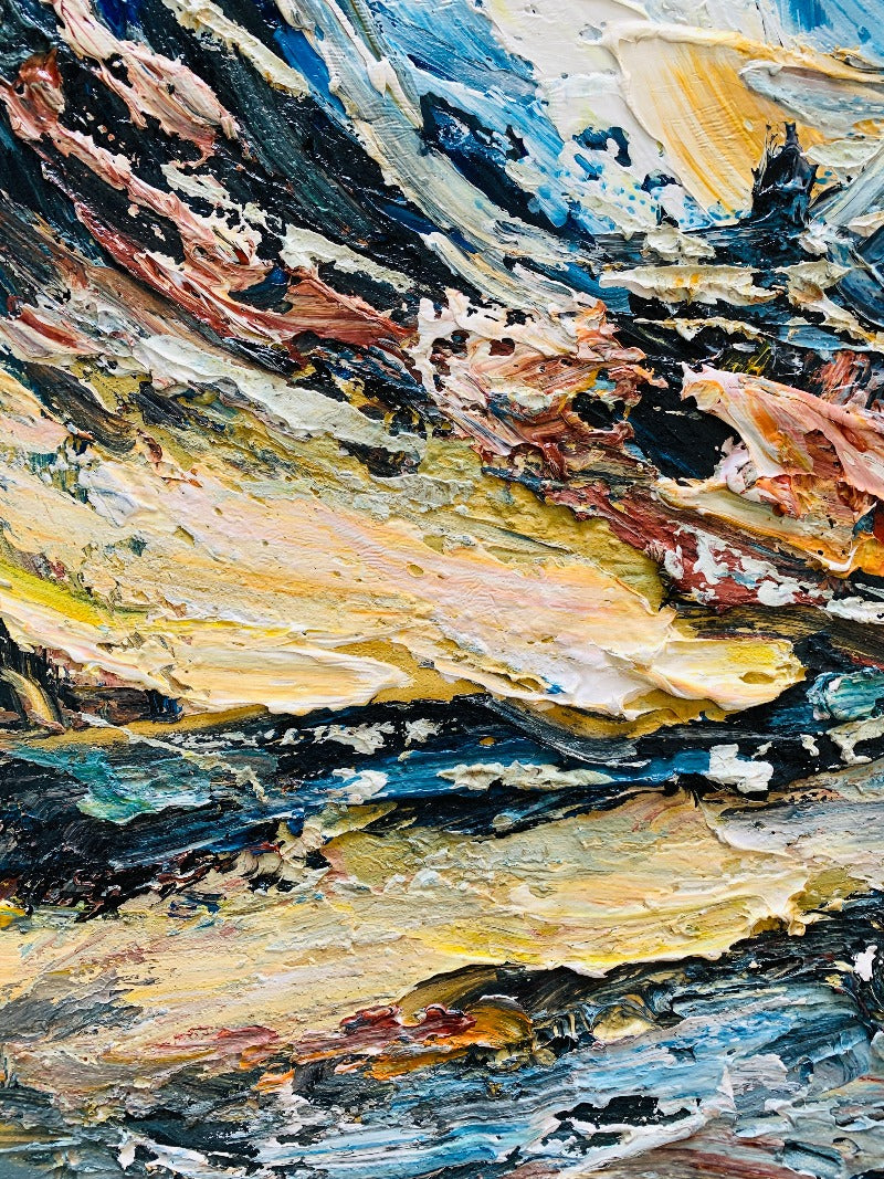 Collision, Impasto-abstract Painting Australia, Hand-painted Canvas