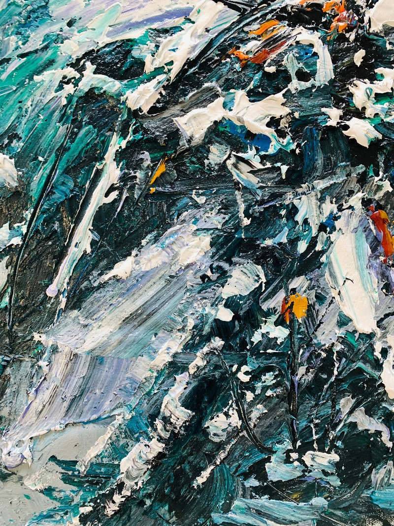 Set of 3 Impasto-abstract Painting Australia, The Tempest, Hand-painted Canvas,art with painting,art with small dots,art work by vincent van gogh,art work london,art work of vincent van gogh