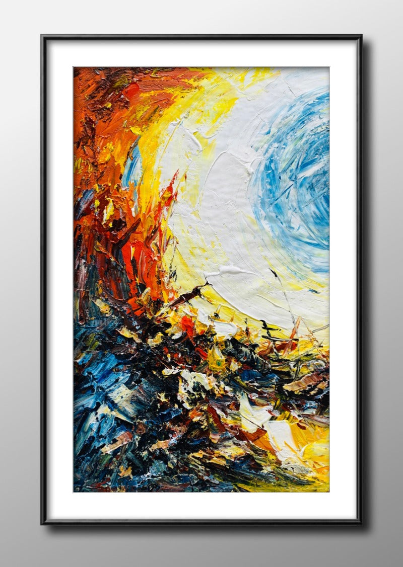 Set of 3 Large Original Oil Painting Australia, Office Wall Decor,art style abstract expressionism,art style of edvard munch,art style of impressionism,art style surrealism