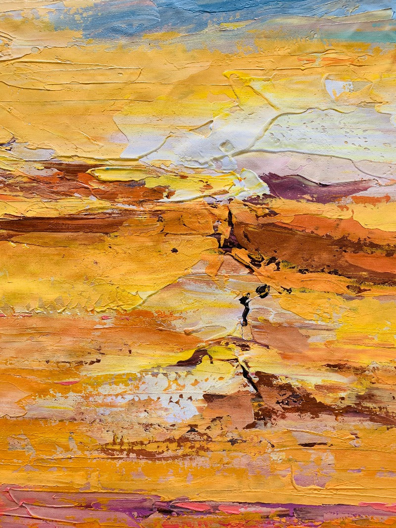 Golden Sunset, Impressionism Painting Australia, Hand-painted Canvas