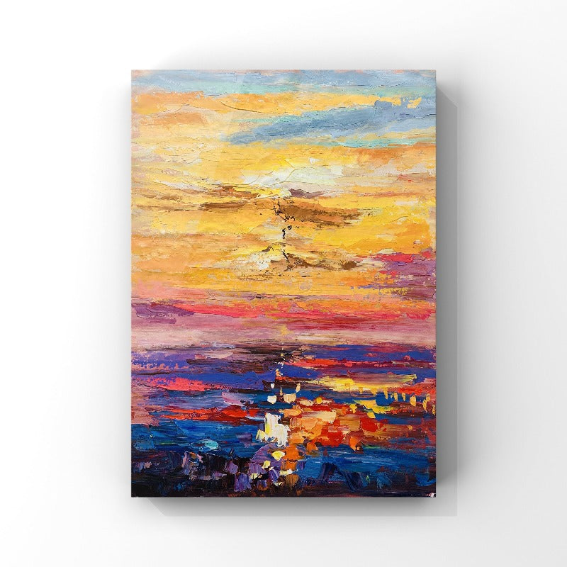 Golden Sunset, Impressionism Painting Australia, Hand-painted Canvas