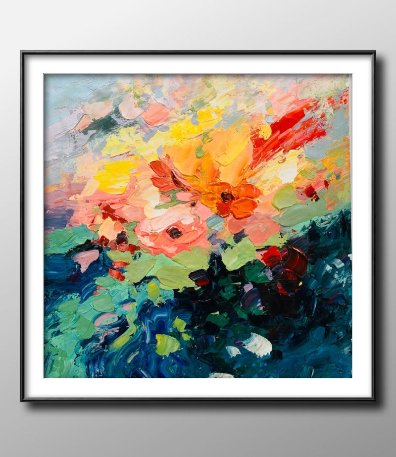 Dream Garden, Impressionism Flower Painting, Hand-painted Canvas