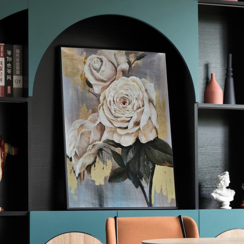 The Golden Rose, Floral Painting Australia, Hand-painted Canvas,art museum korea,art museum liverpool,art museums in manila,art museums in seoul,art museums in shanghai