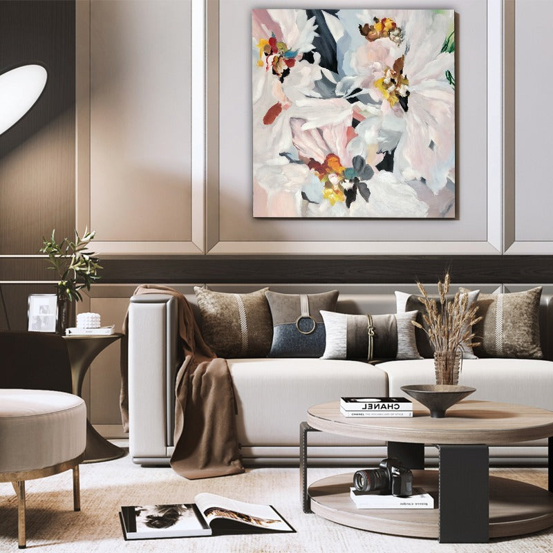 Rose Gold Flower Painting, Impressionism Floral Painting Australia, Hand-painted Canvas