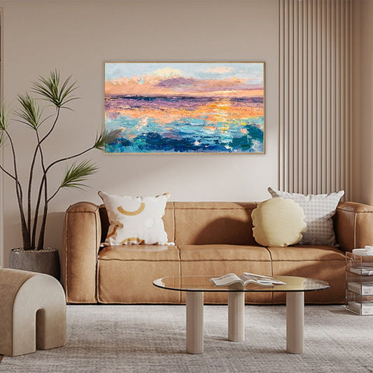 Warm Sunset, Impressionism Painting Australia, Hand-painted Canvas