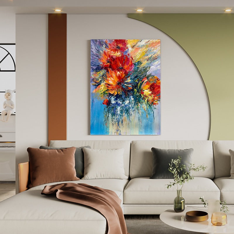 Colorful Floral Painting Australia, Red Flower Painting, Hand-painted Canvas,buy van gogh,buy vincent van gogh paintings,buy wall art india,buy wall art online australia,buy wall art online canada,buy wall art online india,buy wall paintings online india,buy wall pictures online,buy wall sculpture