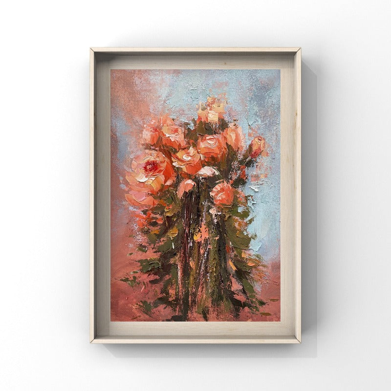 A BUNCH OF ROSE FLOWER | FLORAL PAINTING, HAND-PAINTED CANVAS ,black & white canvas art,black & white canvas wall art,black & white fine art photography,black & white painting,black & white photos for sale,black & white wall art,black & white wall painting,black abstract art