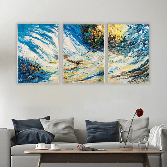 Set of 3 Impasto-abstract Oil Painting Australia, The Galaxy, Hand-painted Canvas,art021 shanghai,art021 shanghai contemporary art fair,art2arts login,arte van gogh,artfinder oil paintings,artfinder uk