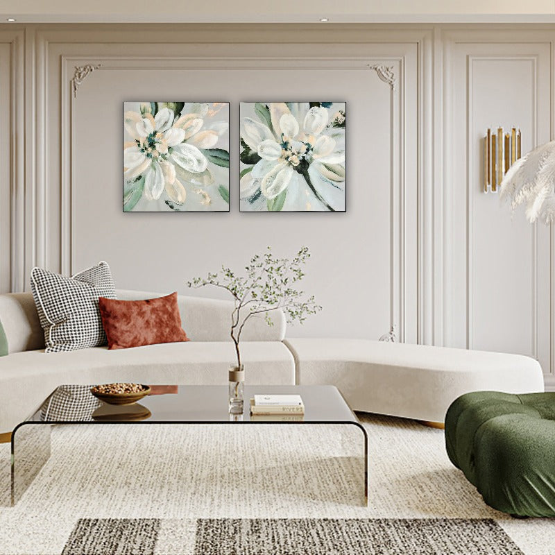 Set of 2, White Flower Painting Australia, Hand-painted Canvas,artist canvas painting"black and white hand painting"artist cape town,artist ceramic,,artist contemporary,artist contemporary art