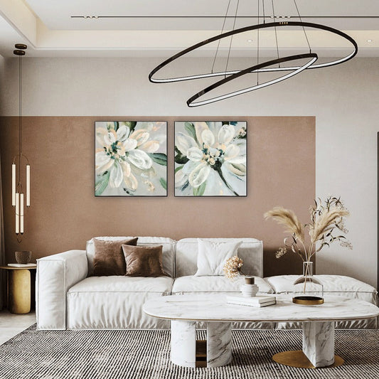 Set of 2, White Flower Painting Australia, Hand-painted Canvas,artist canvas painting"black and white hand painting"artist cape town,artist ceramic,,artist contemporary,artist contemporary art