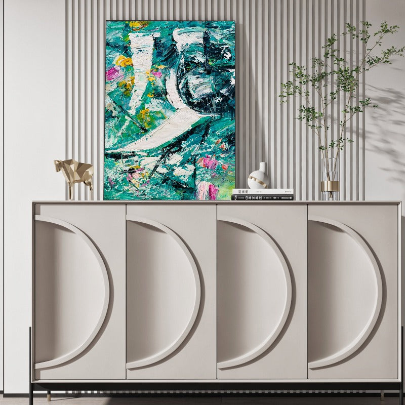 The Firework, Impasto-abstract Painting Australia, Hand-painted Canvas