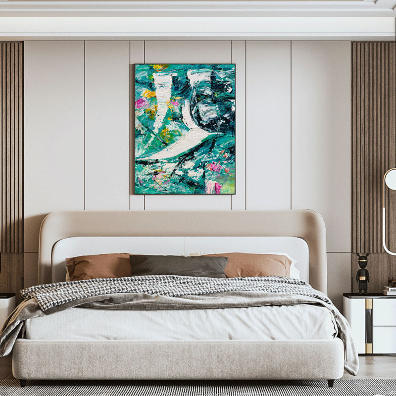 The Firework, Impasto-abstract Painting Australia, Hand-painted Canvas