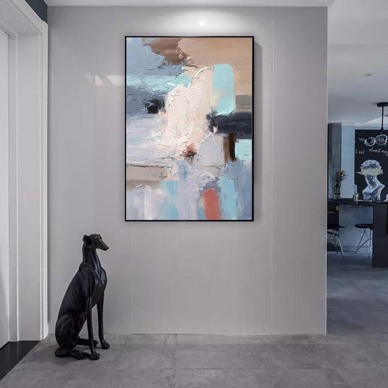 Grey Color Blocks, Minimalist Painting Australia, Hand-painted Canvas,asian art sculpture,asian artist painter,asian artists famous,asian contemporary,,asian famous artist,asian female painters