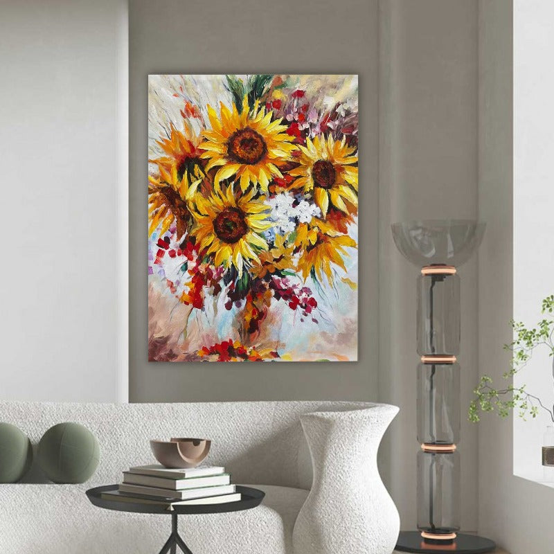 Sunflower, Floral Painting Australia, Hand-painted Canvas,art painting sale online,,art painting scream,art painting the scream,art painting watercolor,art painting with meaning