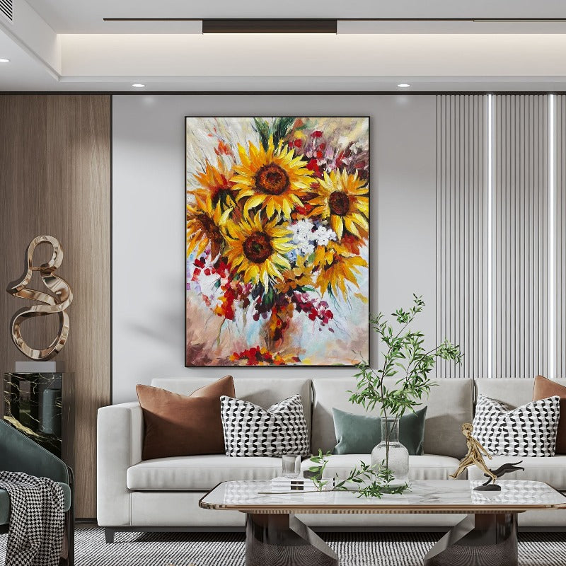 Sunflower, Floral Painting Australia, Hand-painted Canvas,art painting sale online,,art painting scream,art painting the scream,art painting watercolor,art painting with meaning