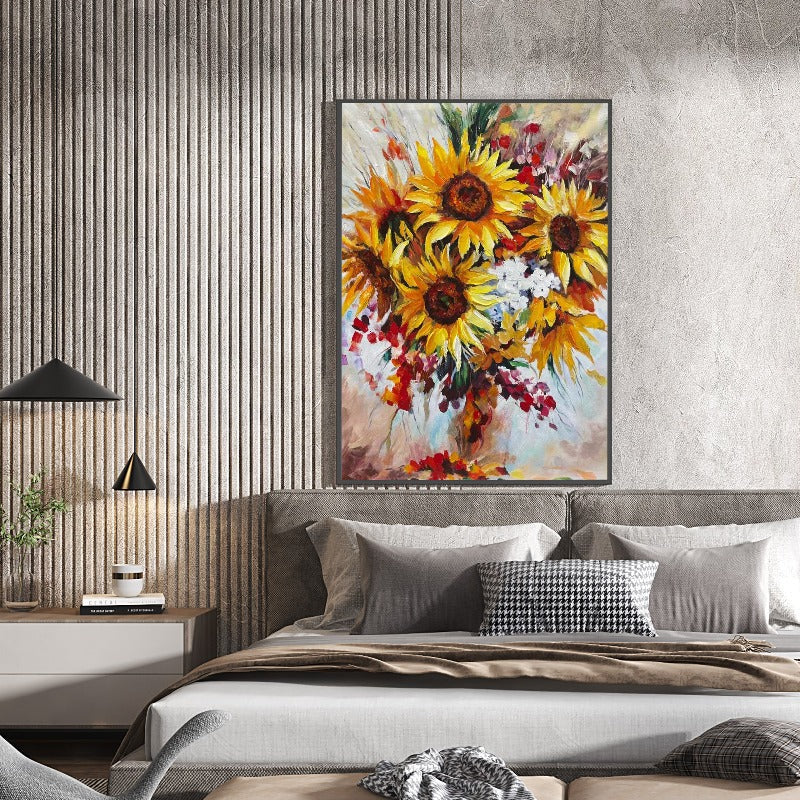 Sunflower, Floral Painting Australia, Hand-painted Canvas,art painting sale online,,art painting scream,art painting the scream,art painting watercolor,art painting with meaning