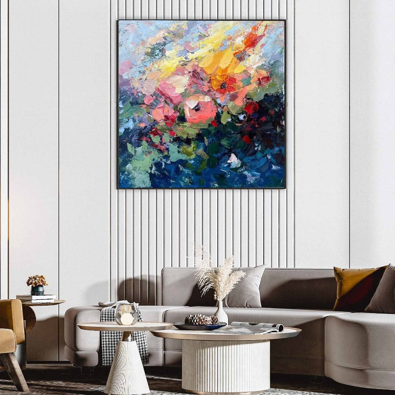 Dream Garden, Impressionism Flower Painting, Hand-painted Canvas
