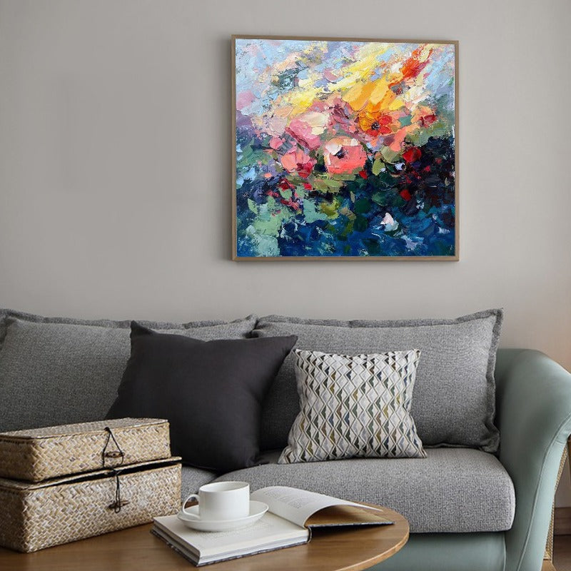 Dream Garden, Impressionism Flower Painting, Hand-painted Canvas
