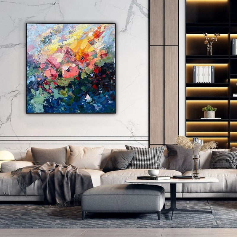 Dream Garden, Impressionism Flower Painting, Hand-painted Canvas