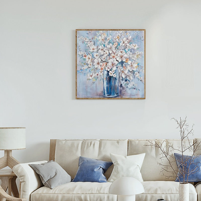 FLORAL PAINTING, VASE, HAND-PAINTED CANVAS,classic pencil drawing,classic pop art,classic scenery painting,classic surrealism art,classical indian art,classical landscape painting,classical landscapes,claude monet and impressionism,claude monet french impressionism