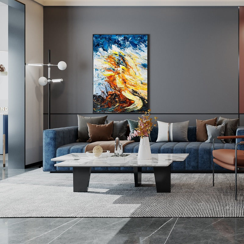 Peak Side, Impasto-abstract Painting Australia, Hand-painted Canvas,black gold grey abstract art,black gold white abstract art,black gold white painting,black gold white wall art,black grey abstract art,black grey gold wall art,black grey wall art,black madhubani painting,black paint wall art