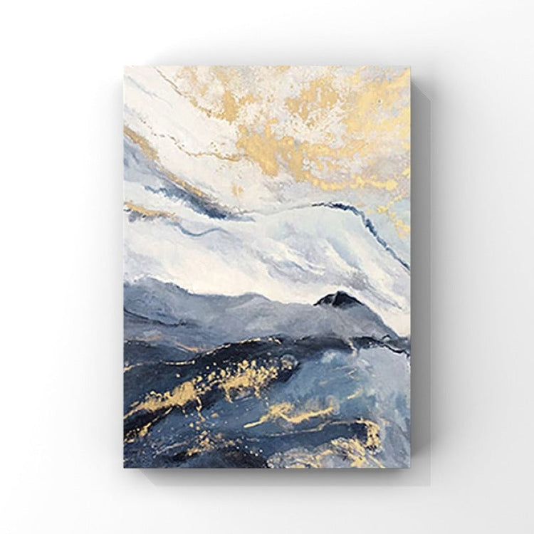 BLUE AND GOLD MARBLE PAINTING, HAND-PAINTED CANVAS,british impressionism,british impressionist painters,british landscape art,british landscape painting,british landscape paintings,british museum modern art,british museum van gogh,british painter david hockney