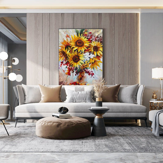 Sunflowers: A Symbol of Resilience and Joy in Hand-Painted Canvases