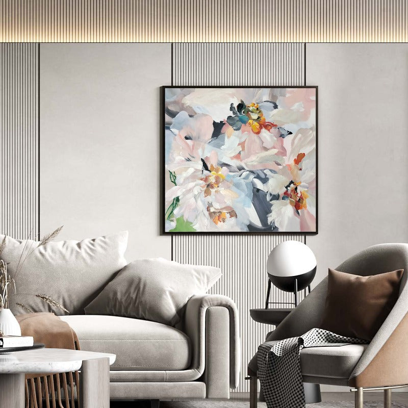 Square Painting | Hand-Painted Canvas | EKM Art Studio