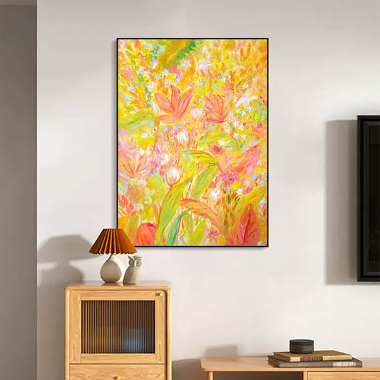 FLOWER PAINTING, BRIGHT BLOOM, HAND-PAINTED CANVAS