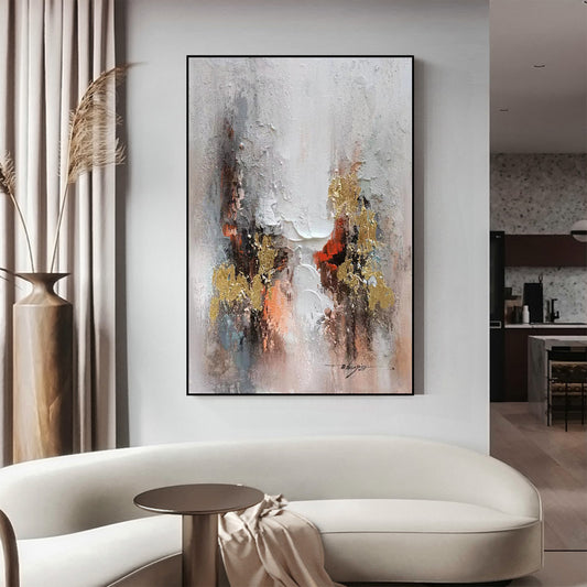 ABSTRACT PAINTING, CHASM, HAND-PAINTED CANVAS