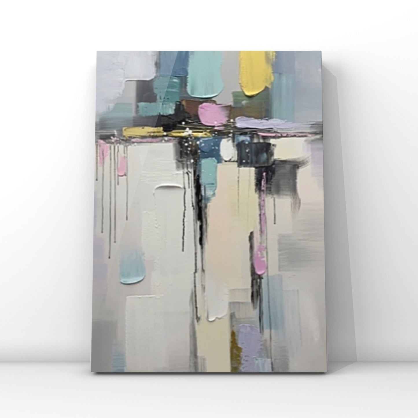 ABSTRACT PAINTING, MODEN LIFE, HAND-PAINTED CANVAS