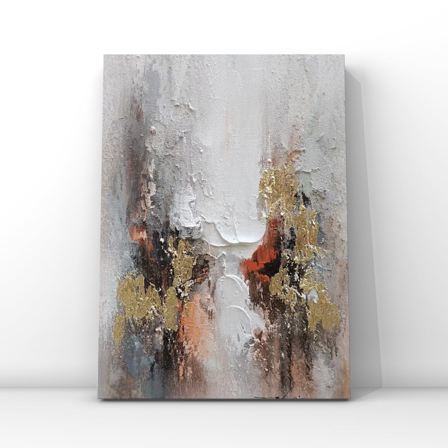 ABSTRACT PAINTING, CHASM, HAND-PAINTED CANVAS