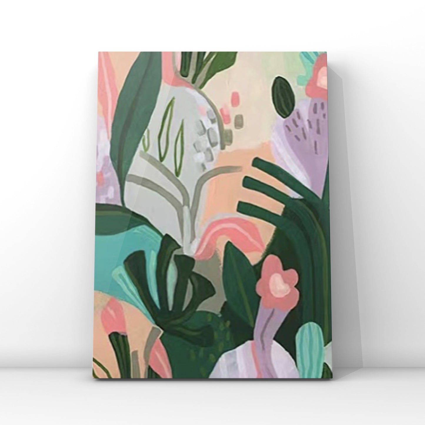 FLOWER PAINTING, HAND-PAINTED CANVAS, FOREAST ADVENTURE