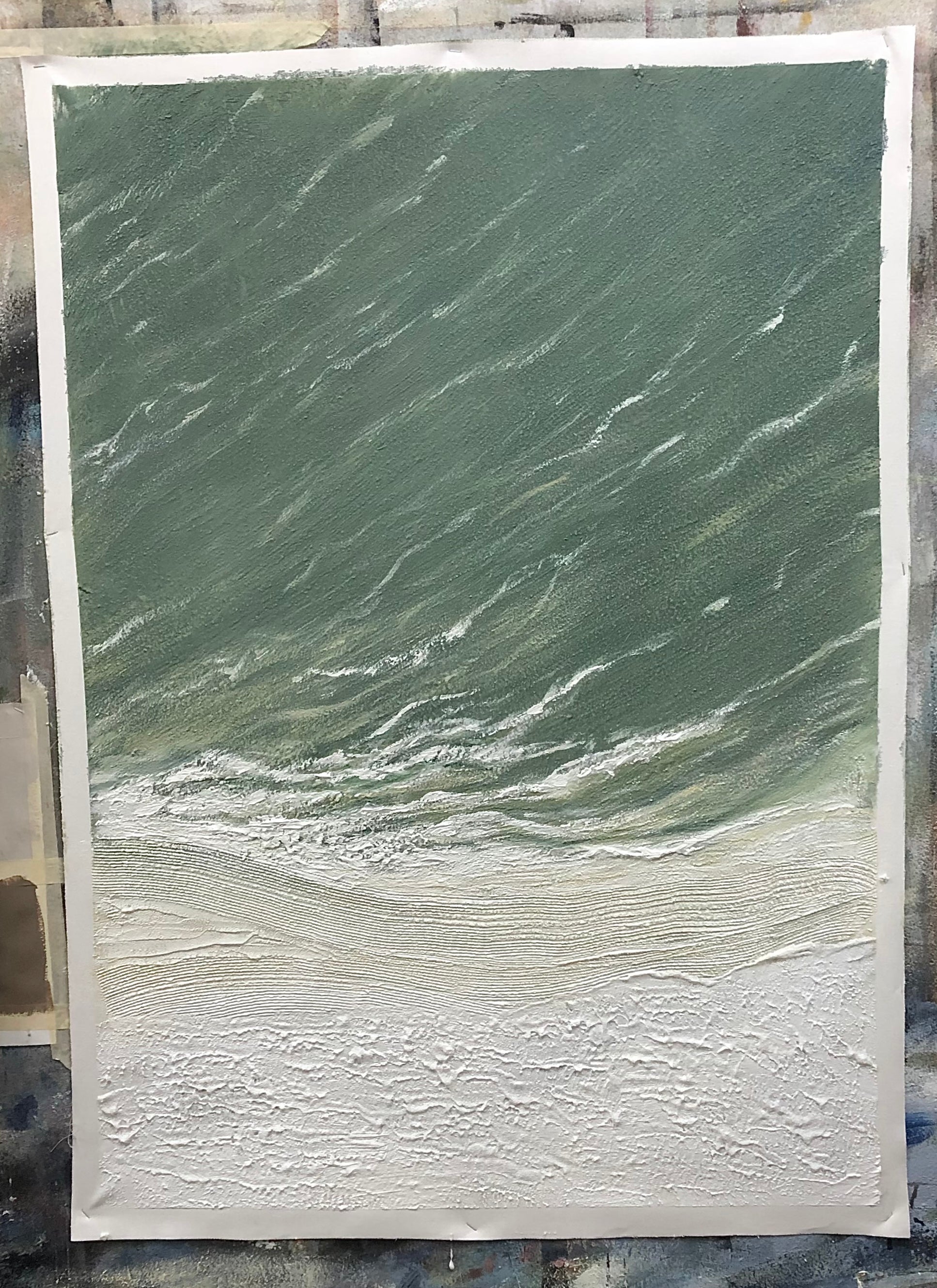 Abstract upside down Beach Painting: Rough Texture