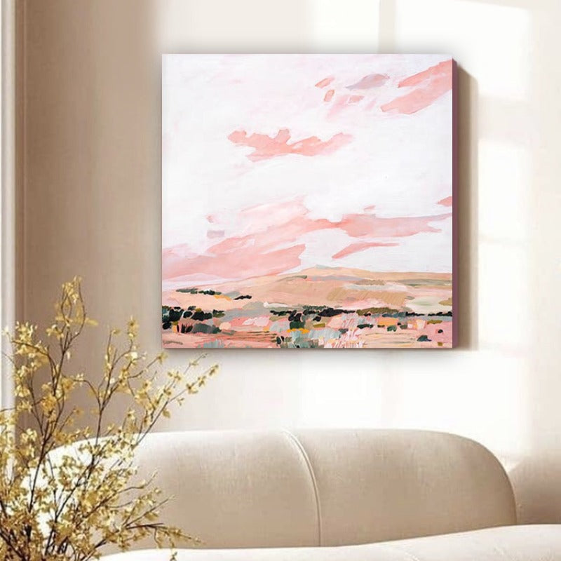 LANDSCAPE PAINTING, PINK SUNSET, HAND-PAINTED CANVAS Pink Sunset, Landscape Painting Australia, Hand-painted Canvas,best contemporary art galleries london,best contemporary art websites,best contemporary artists 2020