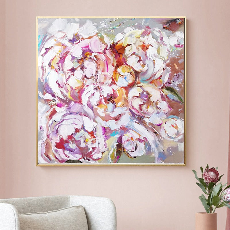 Pink Flower, Floral Painting Australia, Hand-painted Canvas,china contemporary art,china contemporary artist,chinese art contemporary,chinese art gallery singapore,chinese artist,chinese artist contemporary,chinese artist famous,chinese artists,chinese ceramic artists,chinese contemporary
