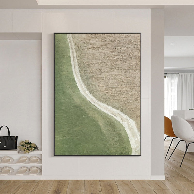 Green Wave, Minimalist Painting Australia, Hand-painted Canvas,attractive pencil drawing,aua abstract,auction my art,auction your art,audrey hepworth,auerbach art