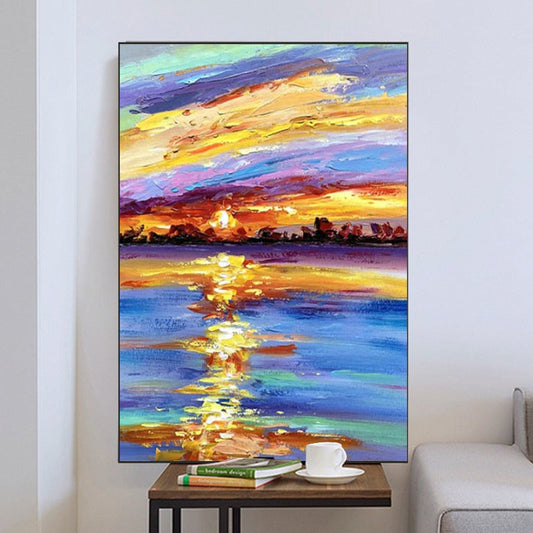 Gold Sunset, Landscape Painting Australia, Hand-painted Canvas,best website to sell prints online,best website to sell your art,best website to sell your digital art,best websites for artists to sell their work,best websites to sell artwork online,best young painters 2020